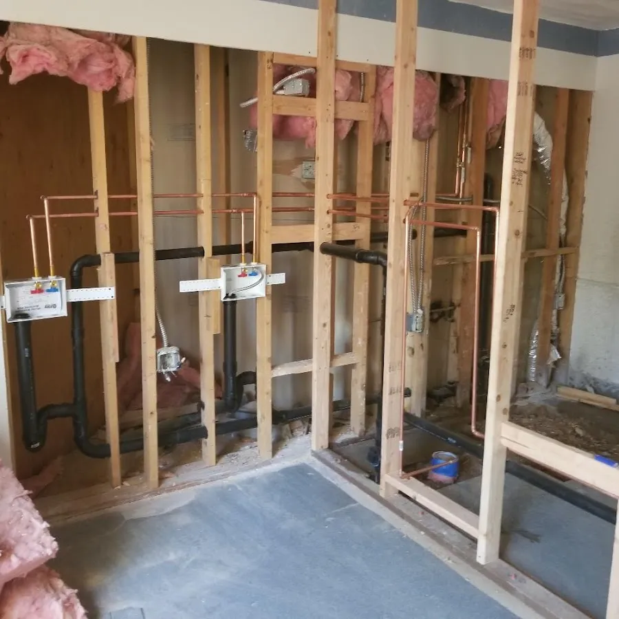 Copper pipe rough-in and plumbing installation in Terrell